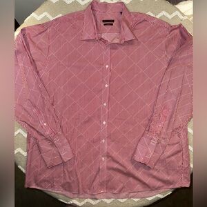 Sean John Tailored fit Men's Red Striped button Shirt